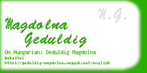 magdolna geduldig business card